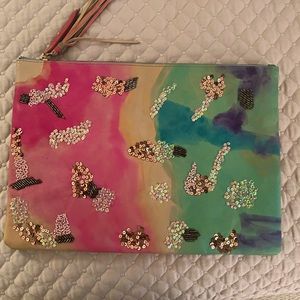 Evening bag- painted/ embellished leather: Anthropologie